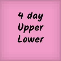 Upper/Lower split 4-days a week + 1 cardio day
